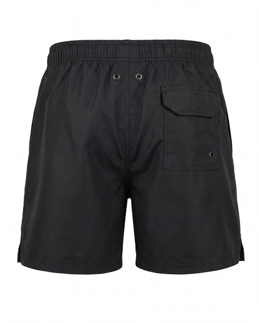 Pantaloneta de baño MAUI negra lisa, vista trasera