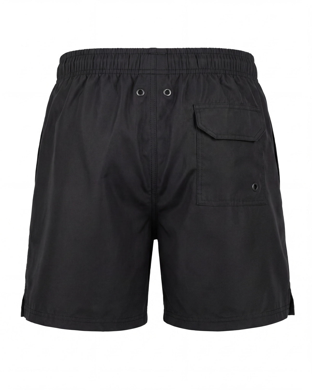 Pantaloneta de baño niño MAUI negra lisa, vista trasera