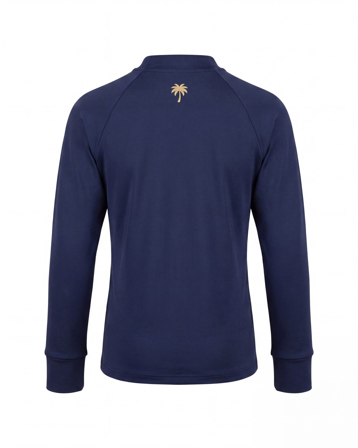 Espalda del rashguard de niño FIJI KIDS azul marino con la palmera dorada