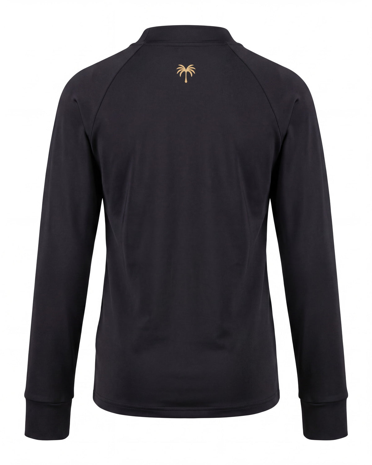 Espalda del rashguard de niño FIJI KIDS negro con la palmera dorada