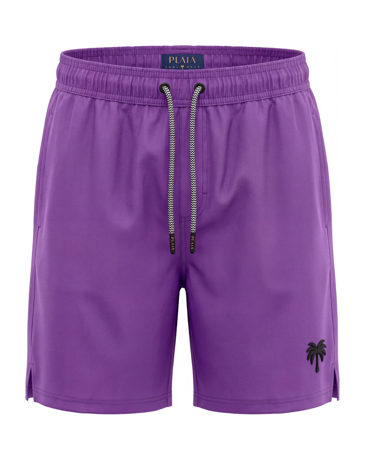 Pantaloneta de baño CALI violeta lisa, vista frontal