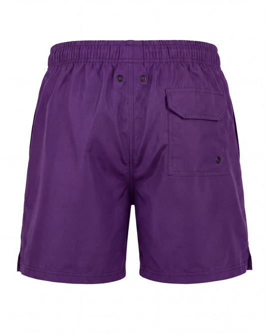 Pantaloneta de baño CALI violeta lisa, vista trasera